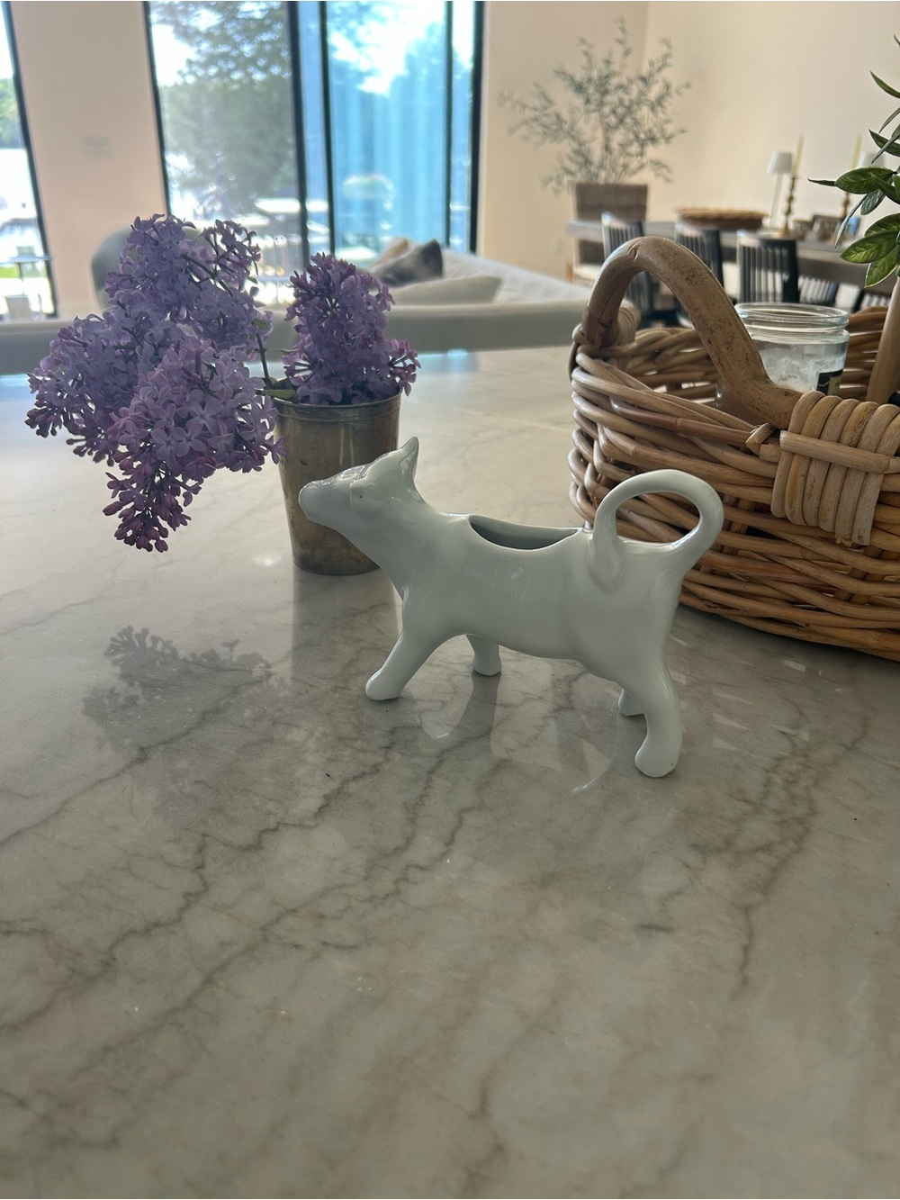 White Ceramic Cow Creamer